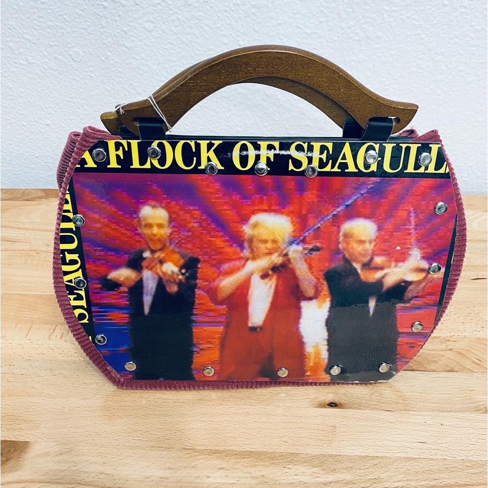 The Flock of Seagulls Purses made out of vintage vinyl record.